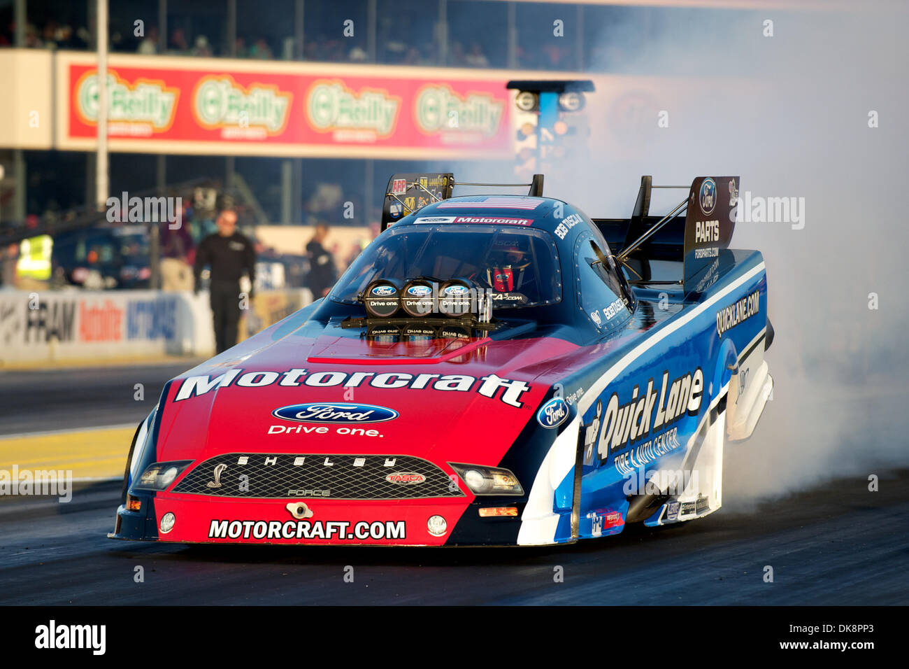 July 29, 2011 - Sonoma, California, U.S - Funny Car driver Robert Tasca III of Hope, RI makes a qualifying run at the Fram Autolite NHRA Nationals at Infineon Raceway in Sonoma, CA. (Credit Image: © Matt Cohen/Southcreek Global/ZUMAPRESS.com) Stock Photo