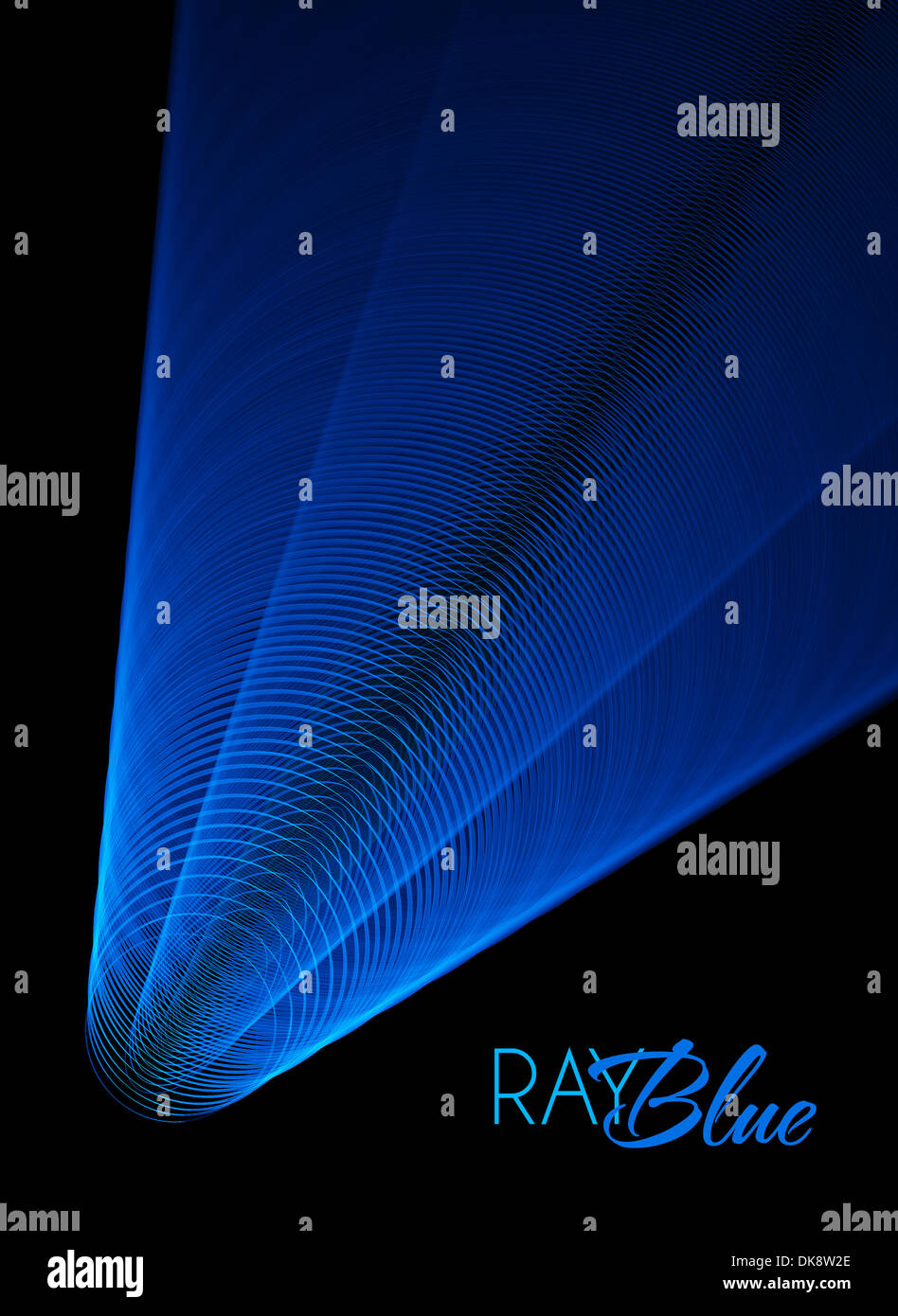 Poster with blue ray on a black background Stock Photo - Alamy