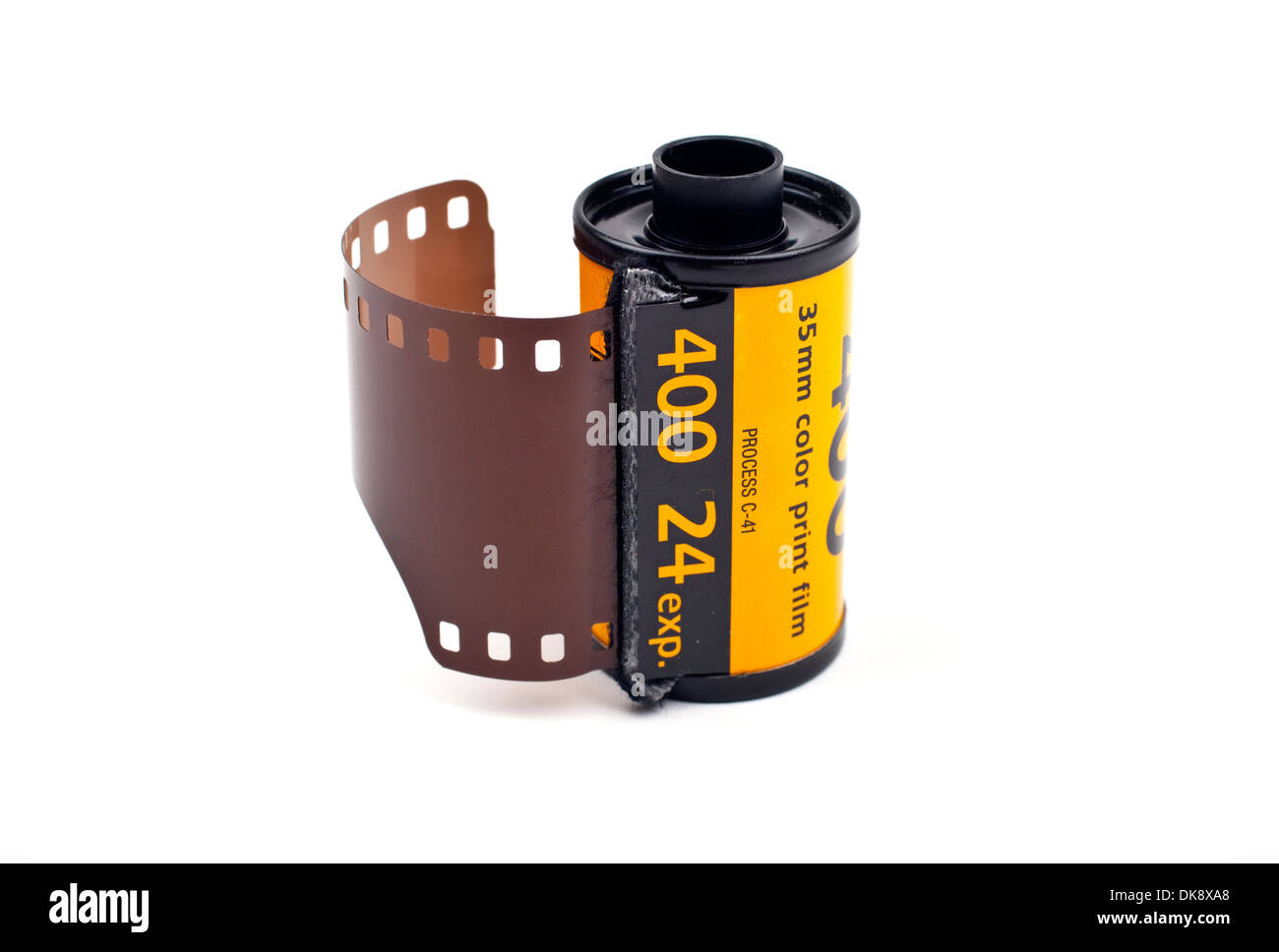 A roll of Photographic film on a white background. Stock Photo
