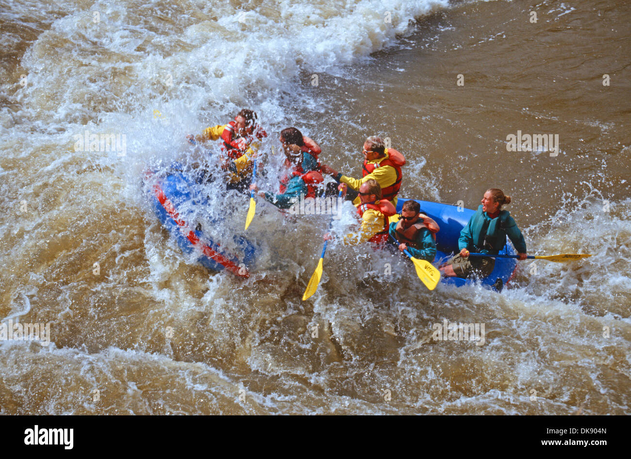 Whitewater river rafting in Rio Grande gorge near Taos, New Mexico ...