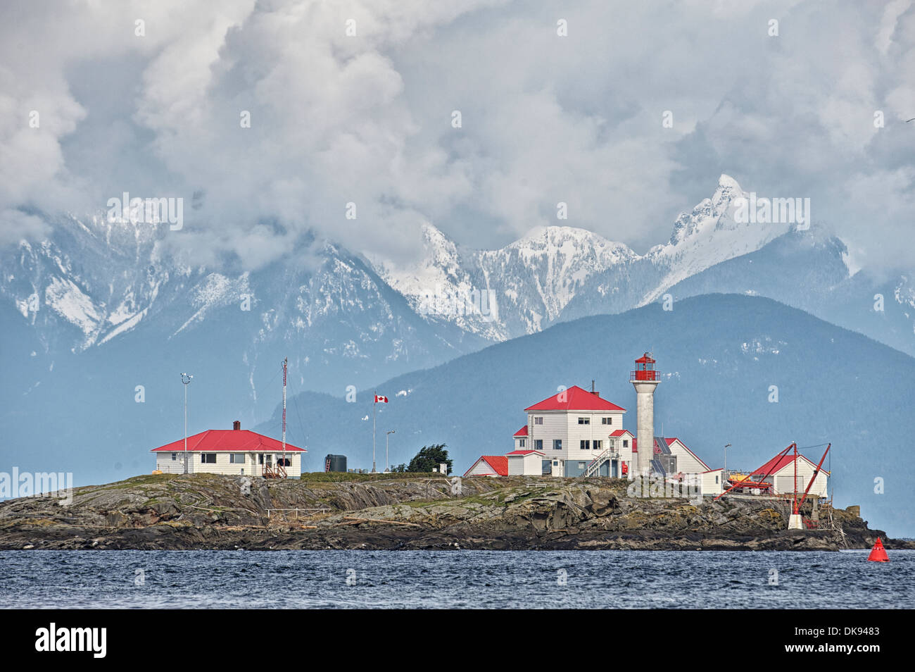 Entrance Island Lighthouse, Entrance Island, Gabriola Island , British Columbia, Canada Stock Photo