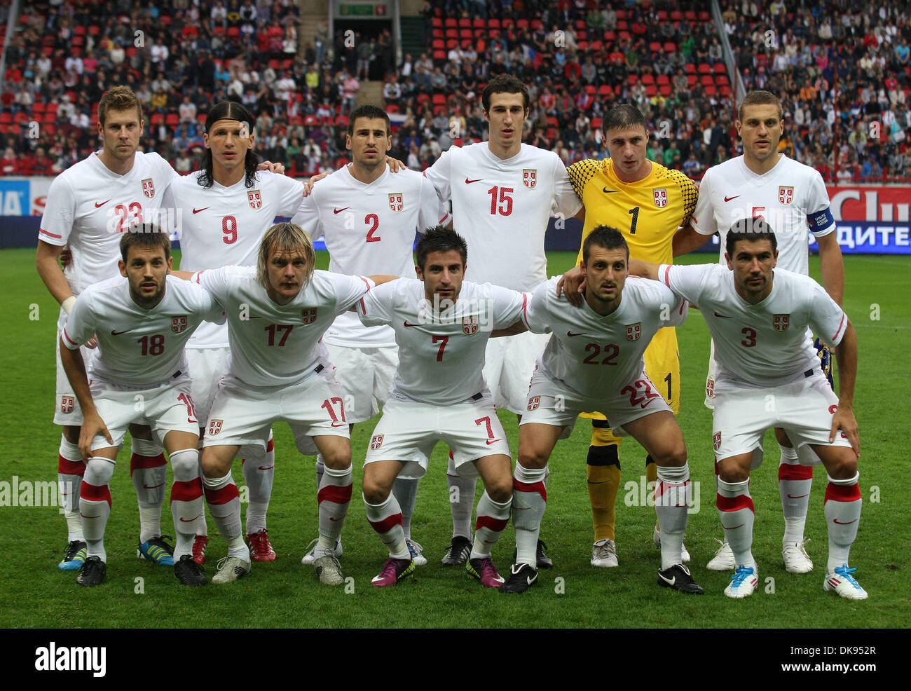 Aug 10, 2011 - Moscow, Russia - Serbia national team at the International friendly match Russia vs Serbia which Russia won 1:0. (Credit Image: © Aleksander V. Chernykh/PhotoXpress/ZUMAPRESS.com) Stock Photo