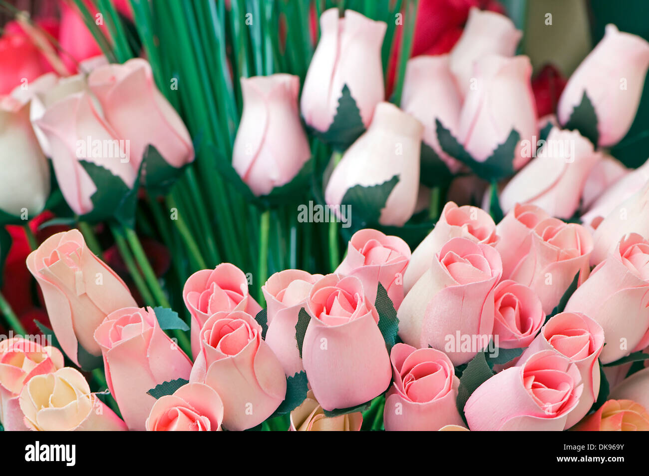 Bouquet of balsa wood tulips like real flowers Stock Photo Alamy