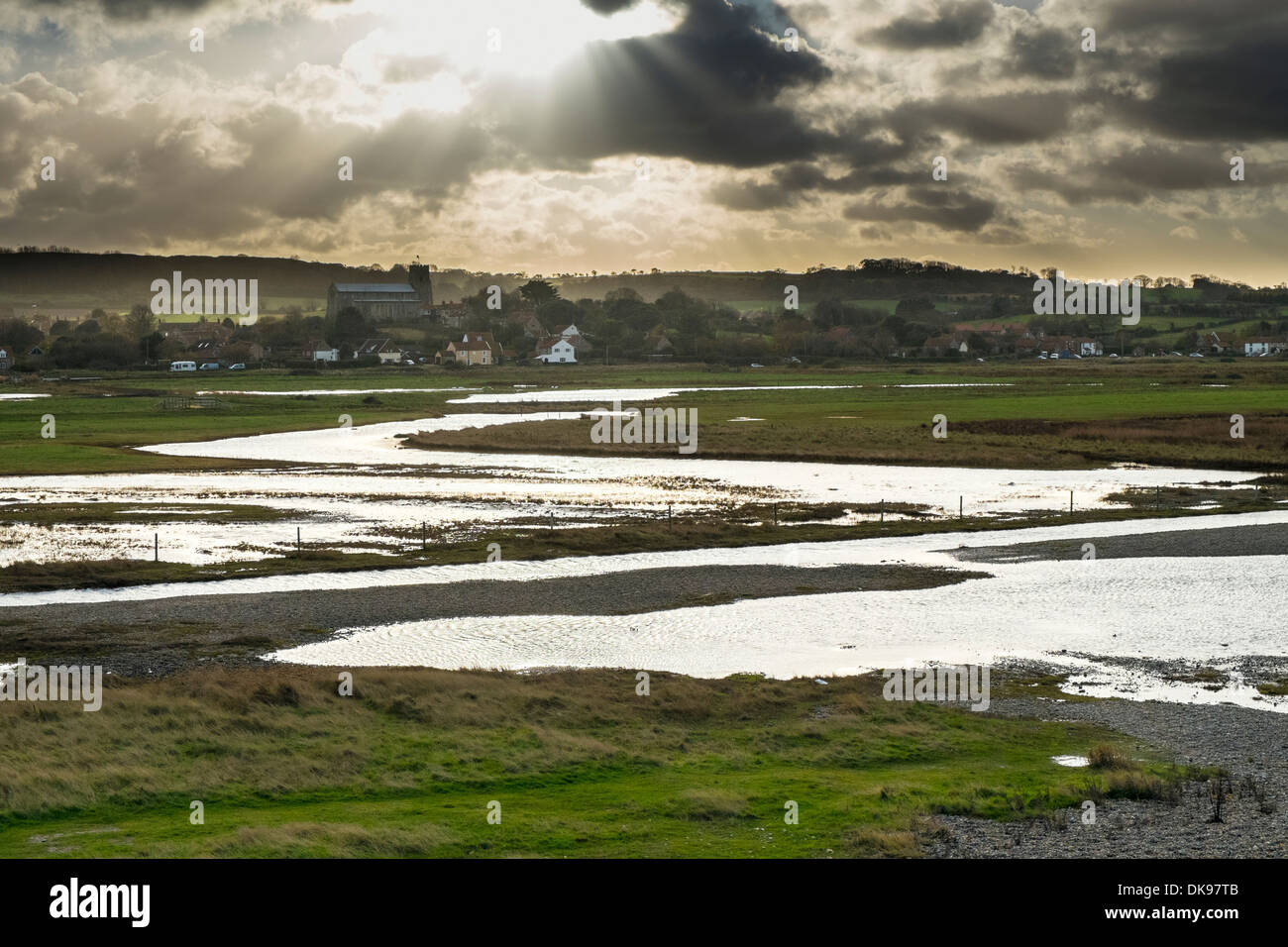 Coastal fresh marsh at Salthouse. Stock Photo