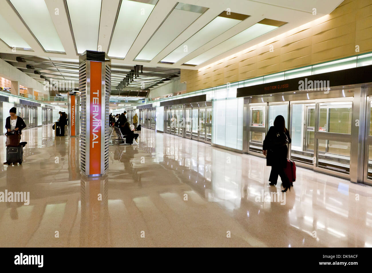 Airport shuttle terminal - Washington/Dulles International Airport - Virginia USA Stock Photo