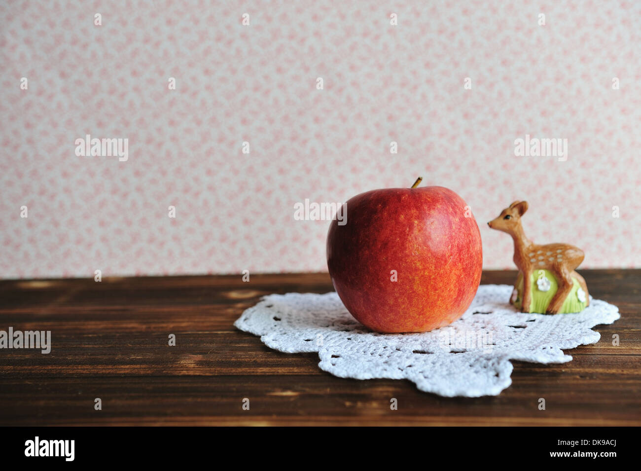 Apple on a table Stock Photo