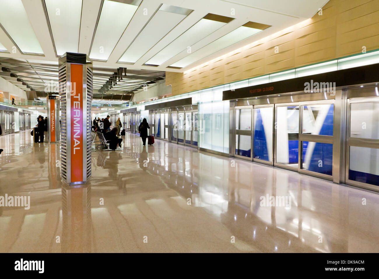 Airport shuttle terminal - Washington/Dulles International Airport - Virginia USA Stock Photo