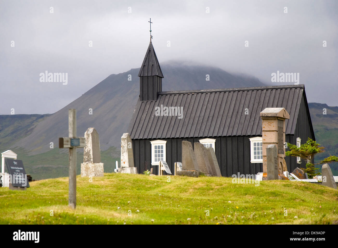 Wooden Church, Budir, Snaefellsnes, Iceland Stock Photo
