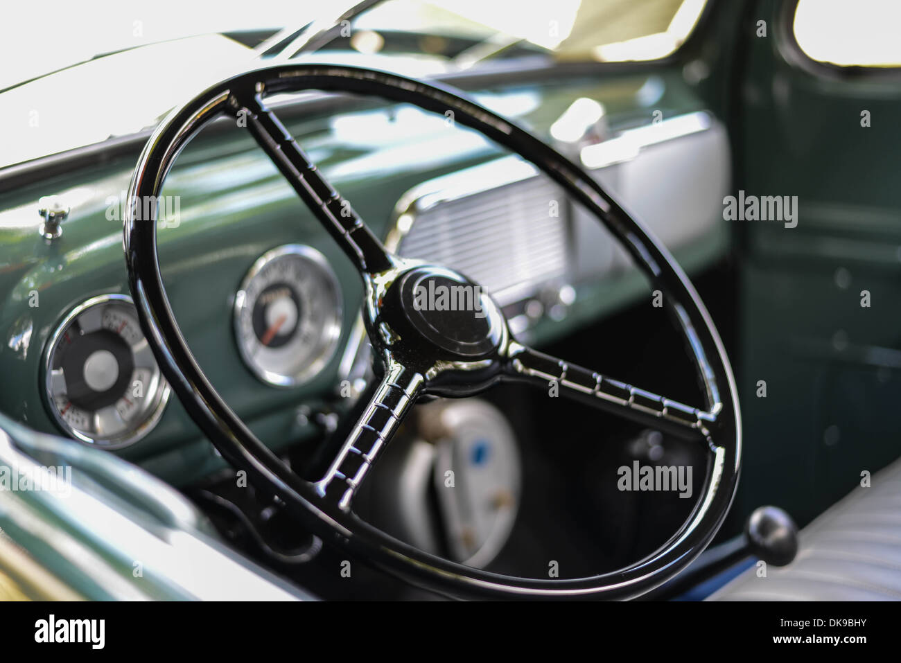 Classic Truck Interior Stock Photo - Alamy