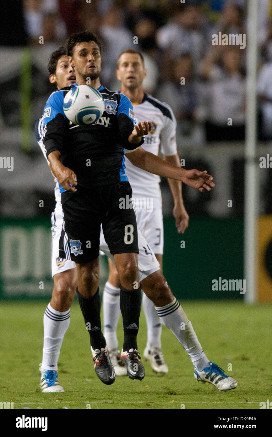 Aug. 20, 2011 - Carson, California, U.S - San Jose Earthquakes forward Chris Wondolowski #8 controls the ball during the Major League Soccer game between the San Jose Earthquakes and the Los Angeles Galaxy at the Home Depot Center. The Galaxy went on to defeat the Earthquakes with a final score of 2-0. (Credit Image: © Brandon Parry/Southcreek Global/ZUMAPRESS.com) Stock Photo