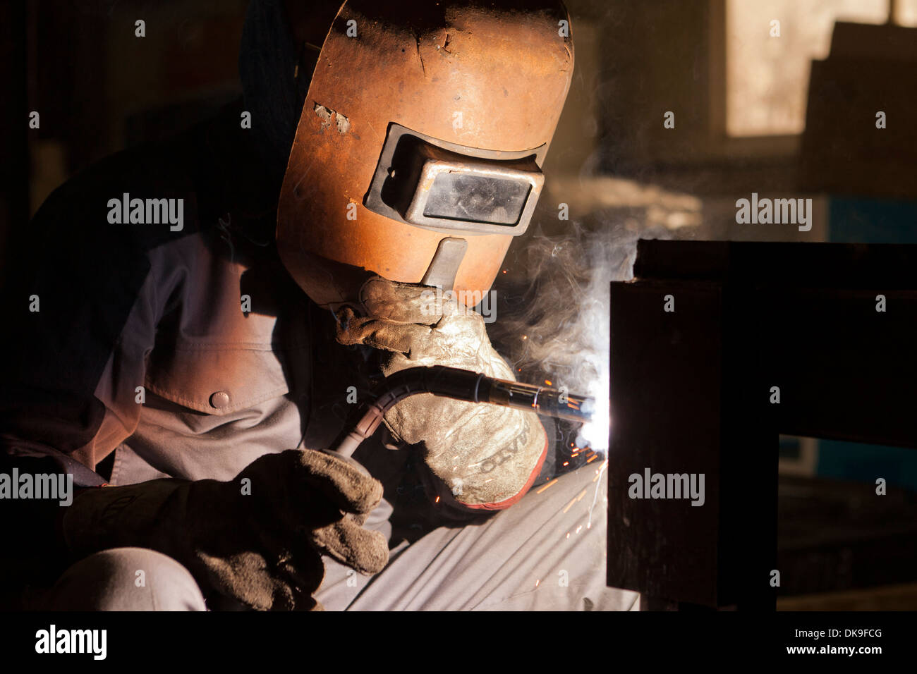 Welder operator Stock Photo