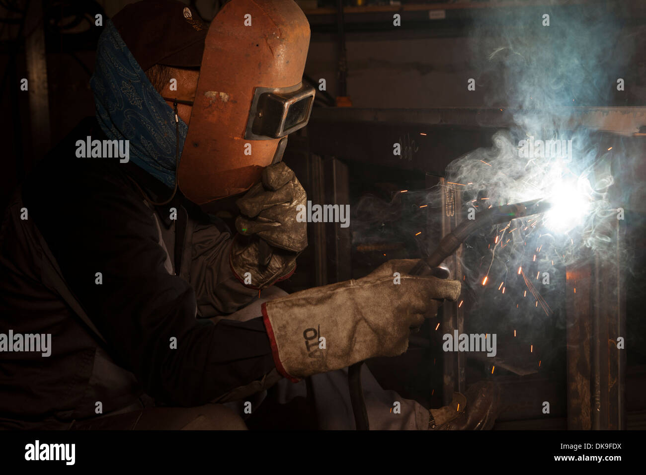 Welder operator Stock Photo