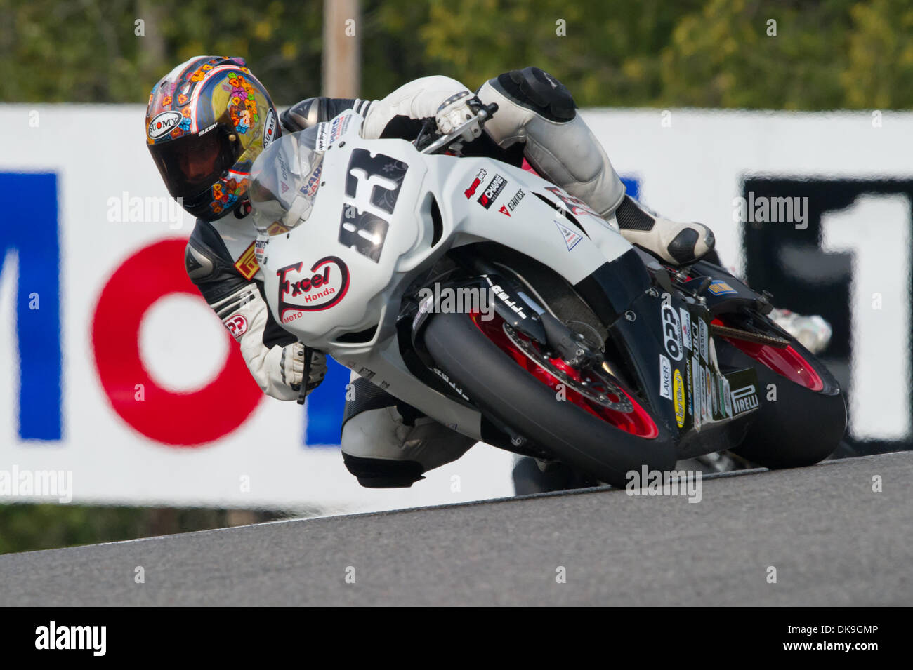Aug. 20, 2011 - Bowmanville, Ontario, Canada - Marie-Josee Boucher of  Montreal, QC riding the #83 Honda CBR1000RR would finish in 10th place in  the Parts Canada Pro Superbike Race at Mosport