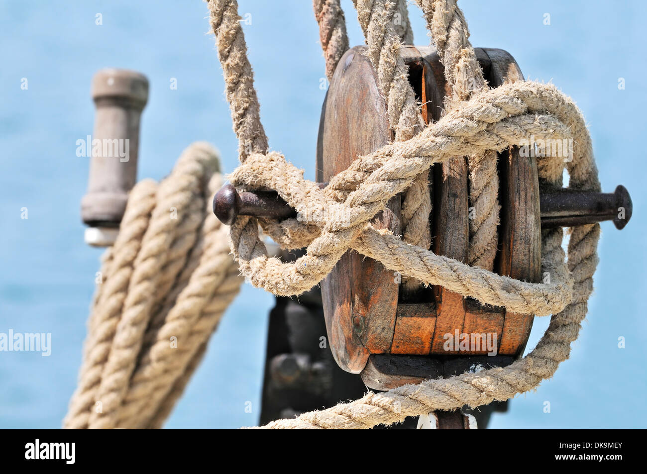 Wooden rope winch hi-res stock photography and images - Alamy