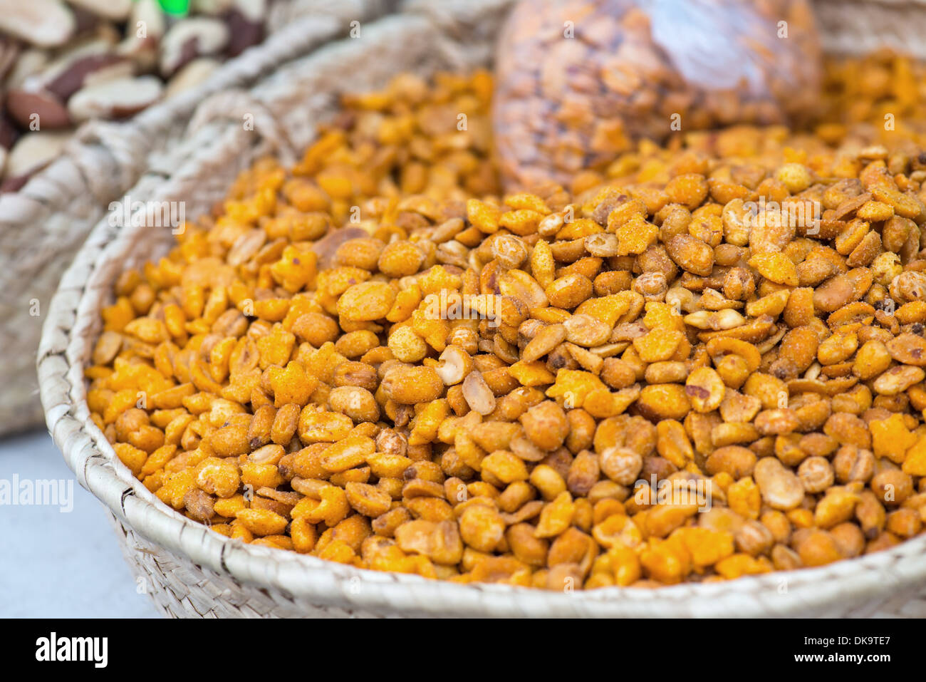 Spicy Peanuts On The Spanish Market Stock Photo