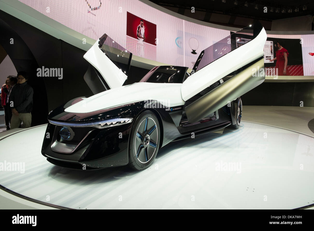 Nissan Bladeglider concept electric car at Tokyo Motor Show 2013 in Japan Stock Photo