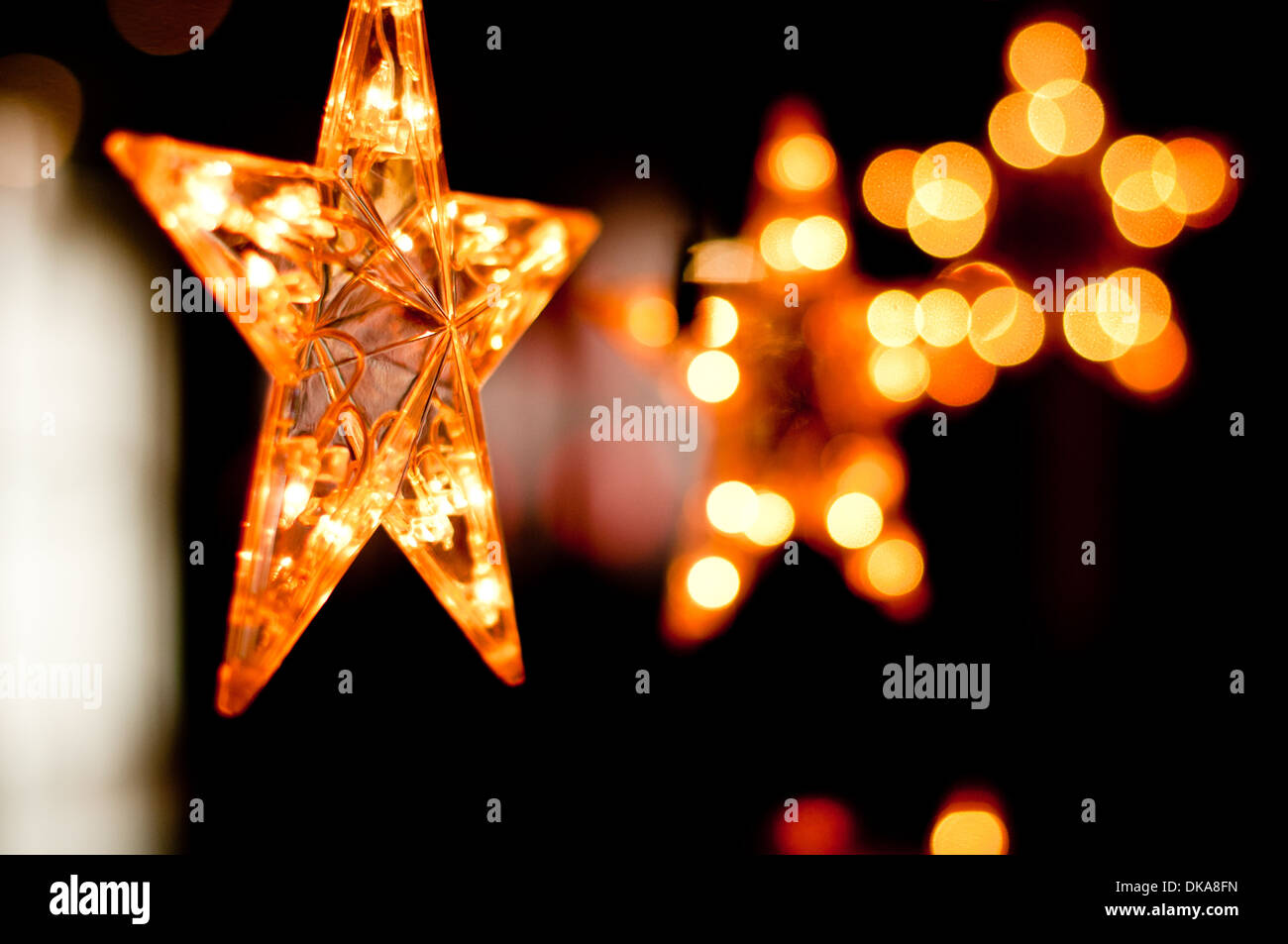 Star shaped Christmas lights Stock Photo Alamy