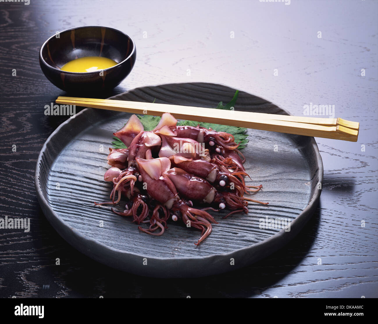 Japanese style squid dish Stock Photo - Alamy