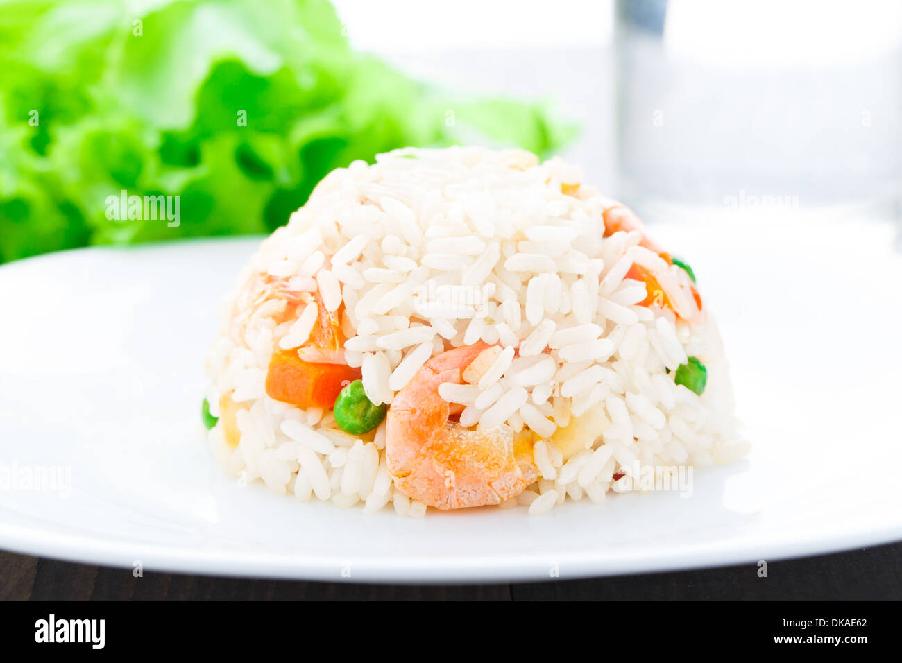 Fried rice with shrimps Stock Photo