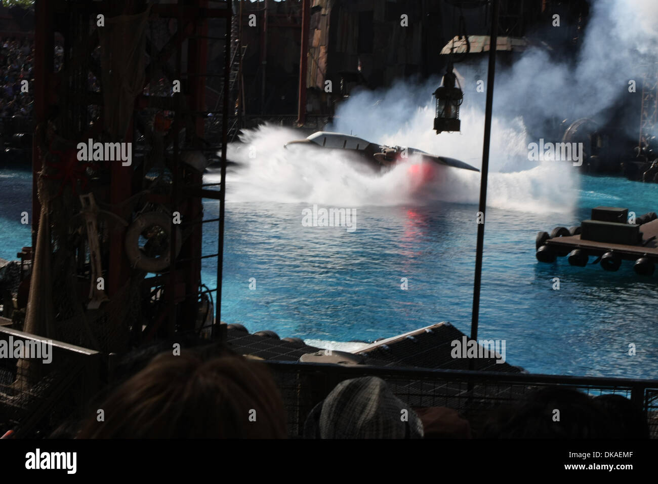 Special effects in Waterworld. Many artists give a big action show as