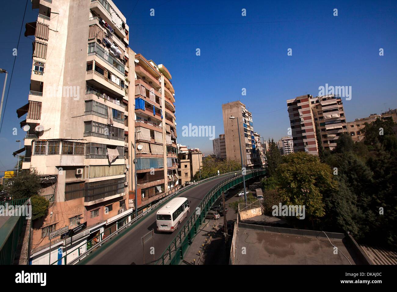 Beirut is the capital and largest city of Lebanon. As there has been no recent population census, the exact population is unknown; estimates in 2007 ranged from slightly more than 1 million to slightly less than 2 million. Located on a peninsula at the m Stock Photo