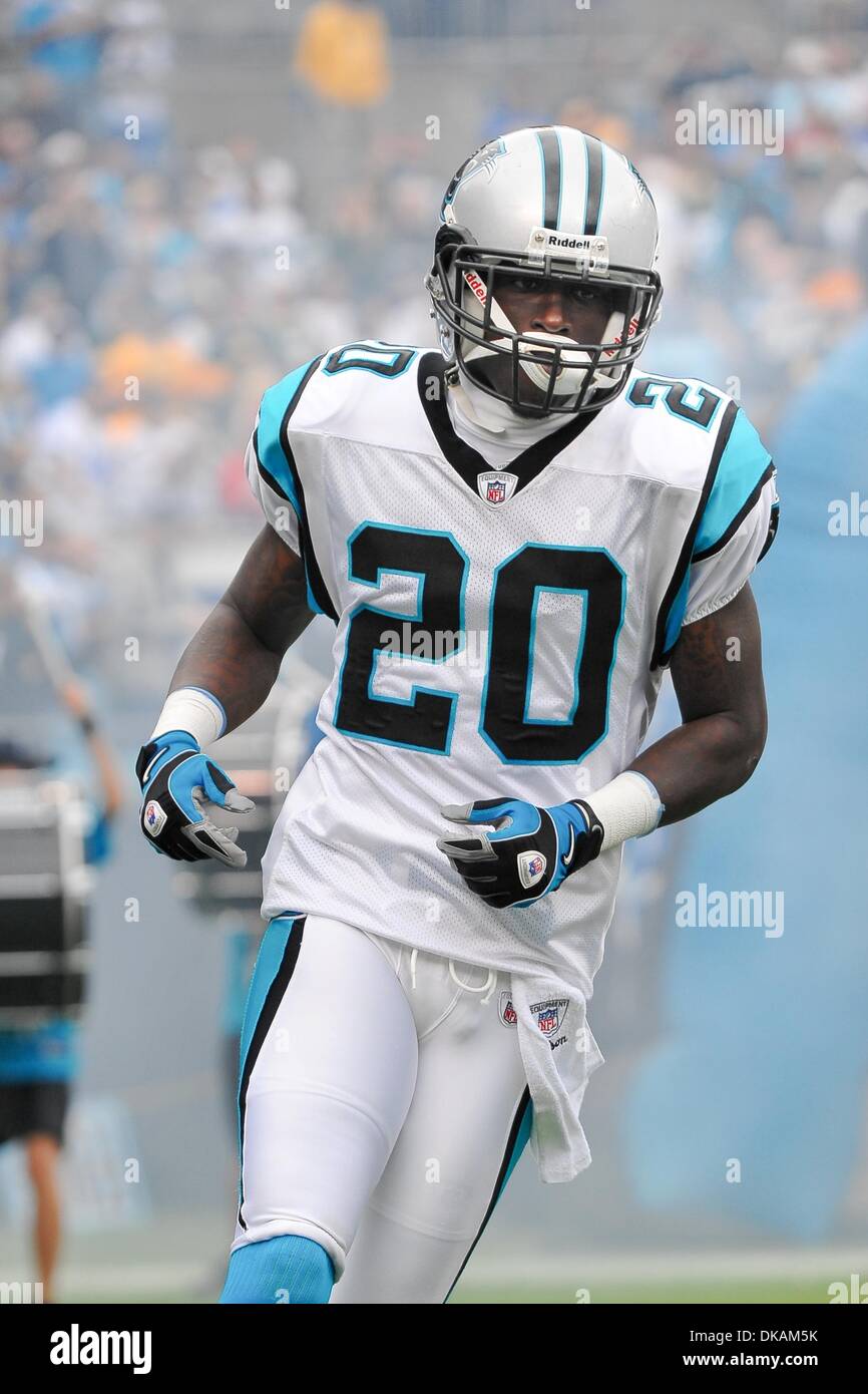 Sept. 18, 2011 - Charlotte, North Carolina, U.S - Carolina Panthers cornerback Chris Gamble (20) takes the field.Packers defeat the Panthers  30-23 at the  Bank of America Stadium in Charlotte North Carolina. (Credit Image: © Anthony Barham/Southcreek Global/ZUMAPRESS.com) Stock Photo