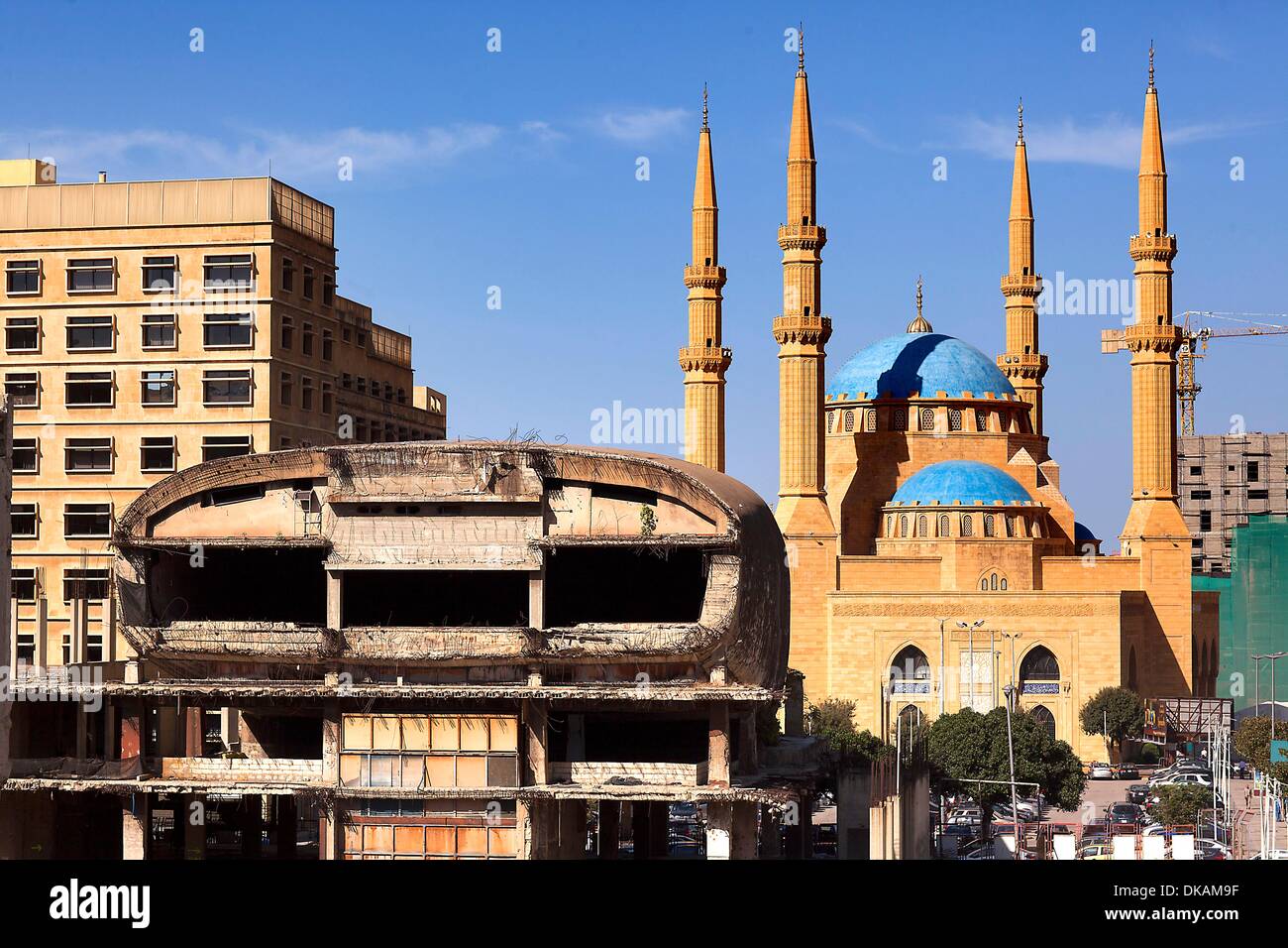 Beirut is the capital and largest city of Lebanon. As there has been no recent population census, the exact population is unknown; estimates in 2007 ranged from slightly more than 1 million. Located on a peninsula at the midpoint of Lebanon's Mediterranea Stock Photo