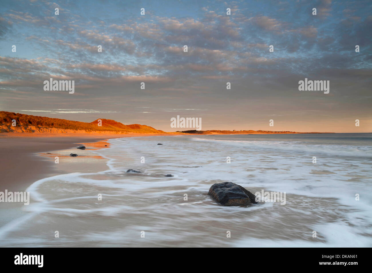 Embleton Bay, Northumberland, at dawn Stock Photo