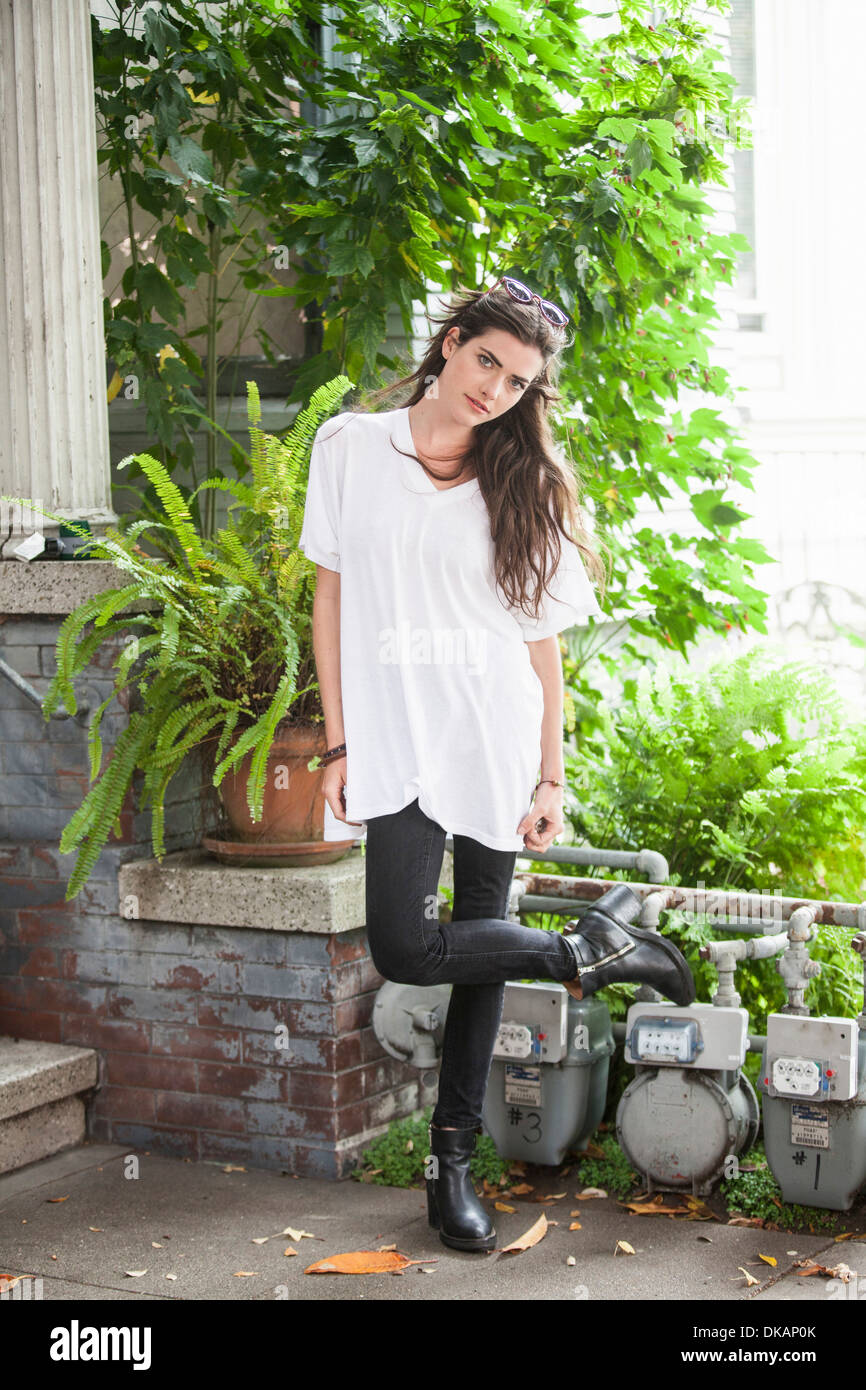 Woman stands entrance one hi-res stock photography and images - Alamy