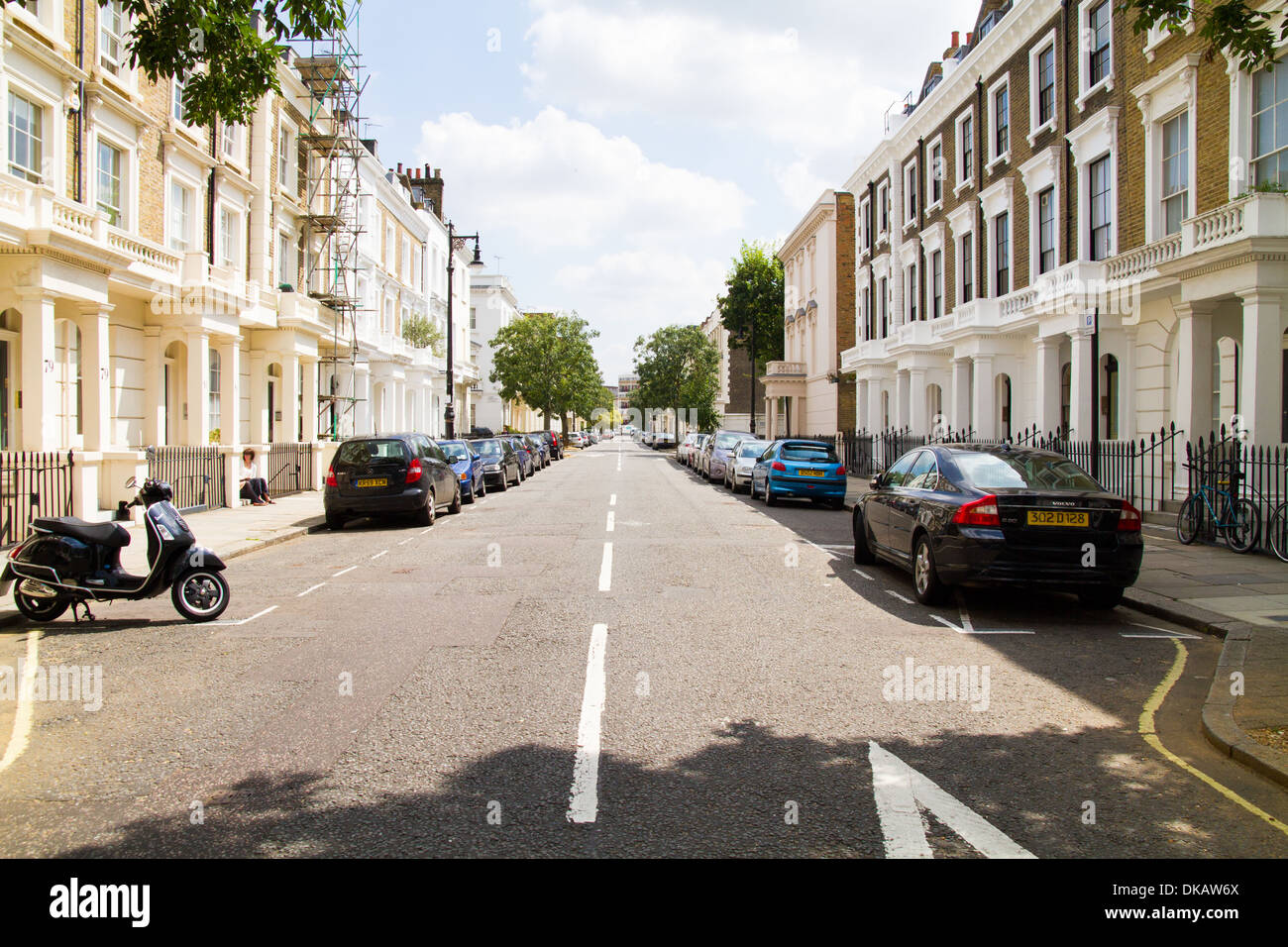 A wealthy terraced street in west London Pimlico Westminster London Stock Photo