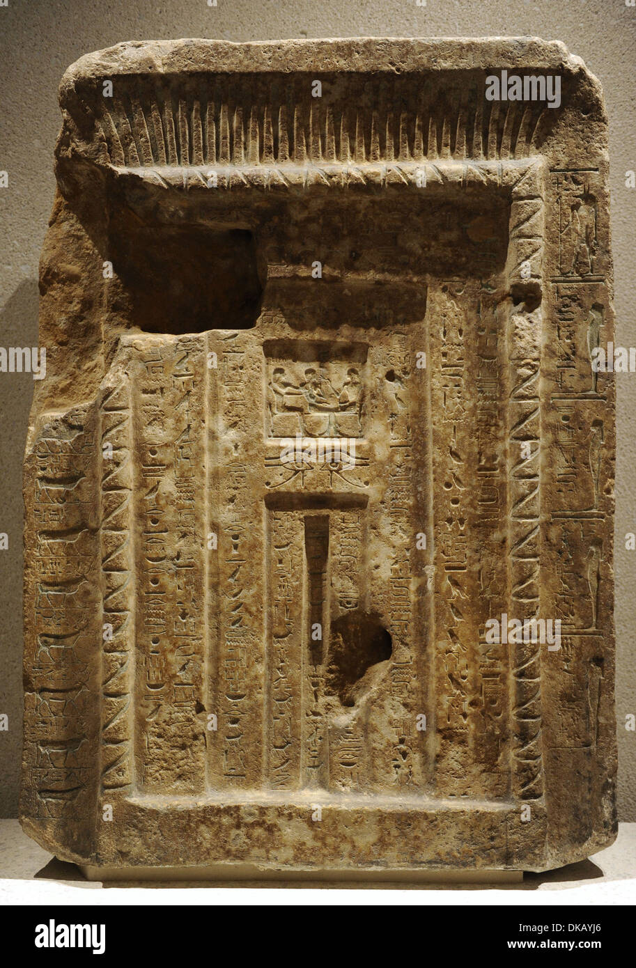 False door of Senenmut, architect and official government. Sandstone. New Kingdom. 18th Dynasty. 1480-1460 BC. Stock Photo