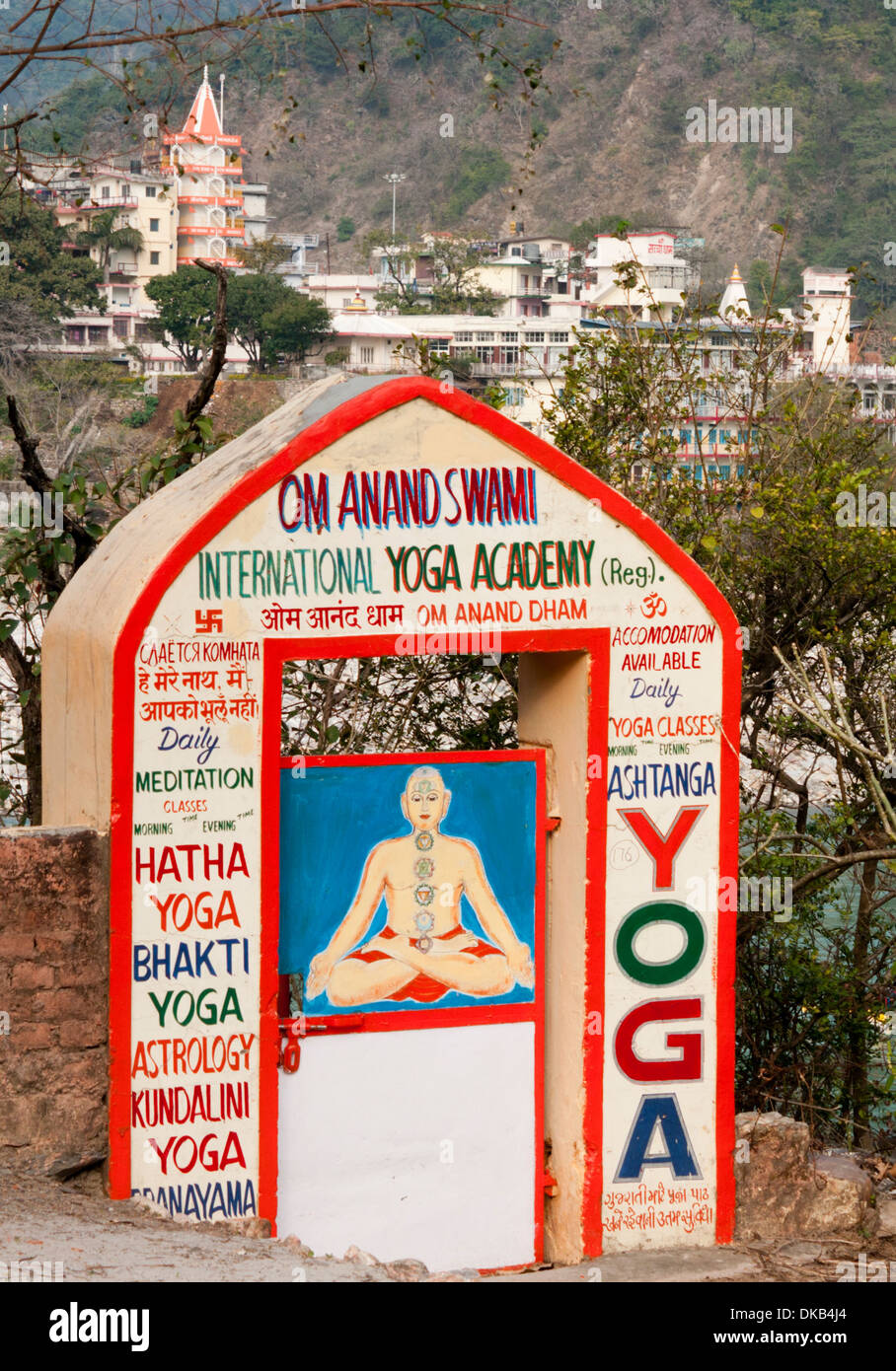 Entrance to a yoga ashram in Rishikesh India Stock Photo - Alamy