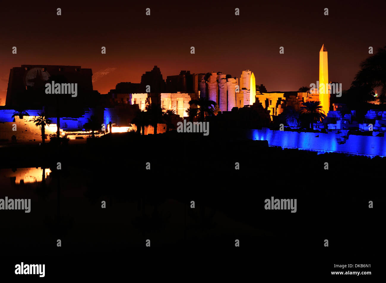 great temple of amun reflections in sacred lake karnak temple