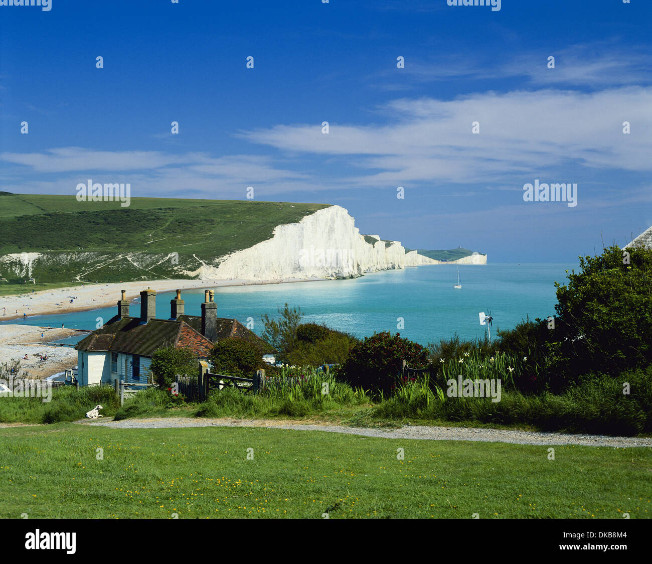 Coastguard Cottages And Seven Sisters Coastline East Sussex From