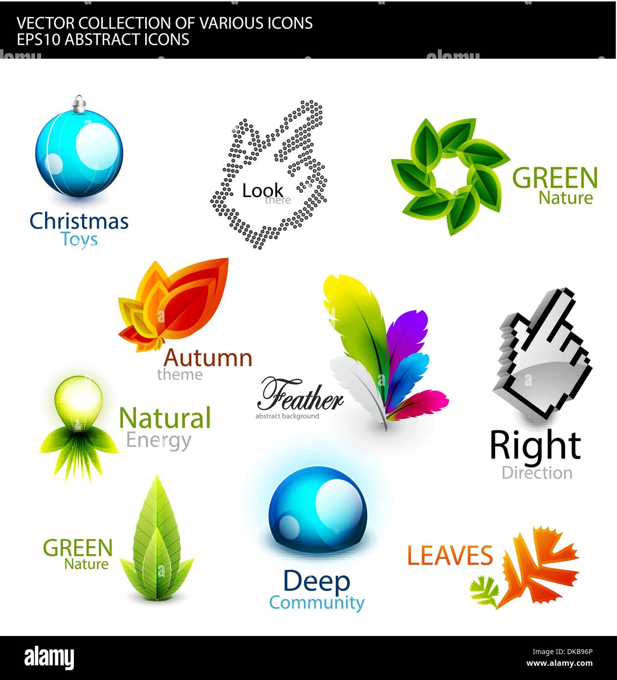 Detailed various conceptual design elements Stock Vector