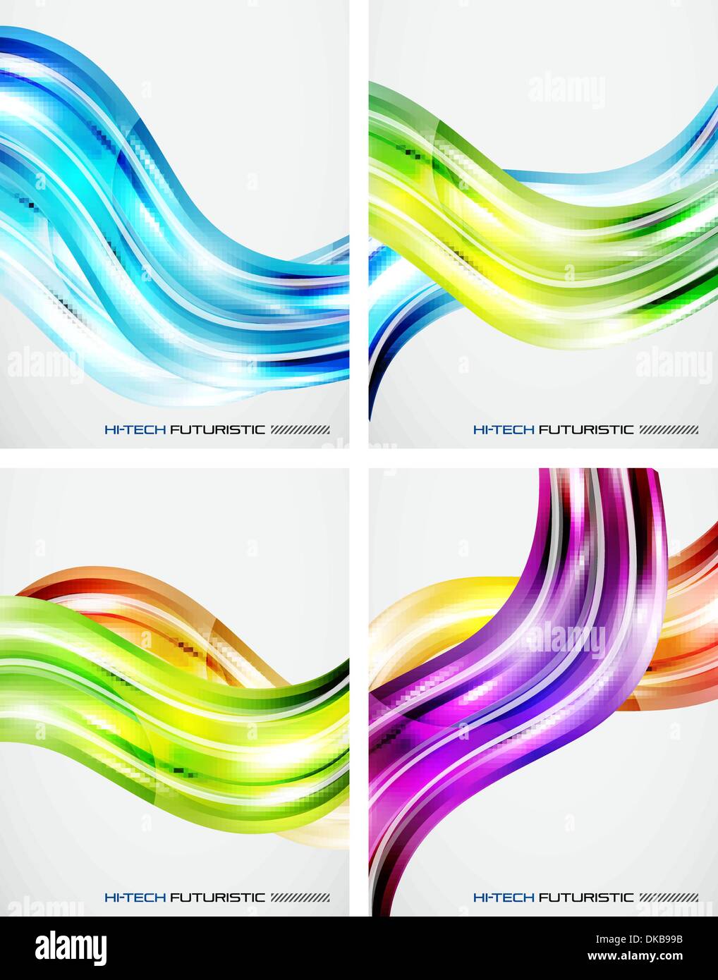 Abstract vector waves in glossy style Stock Vector
