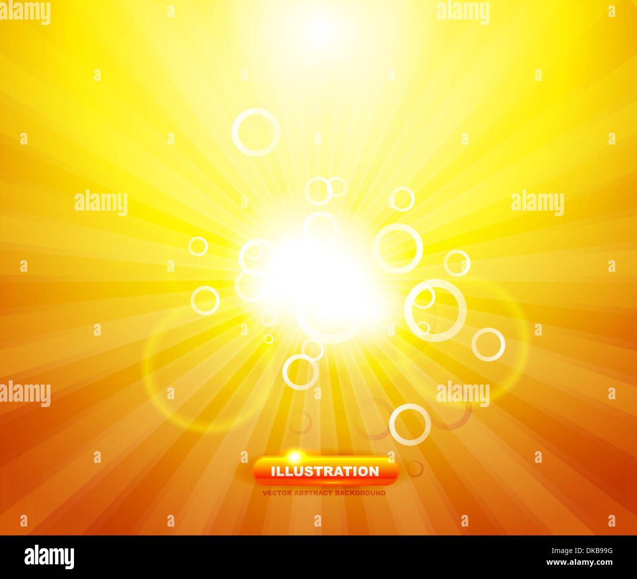 Orange shiny abstract background with sunlight and lens flares Stock