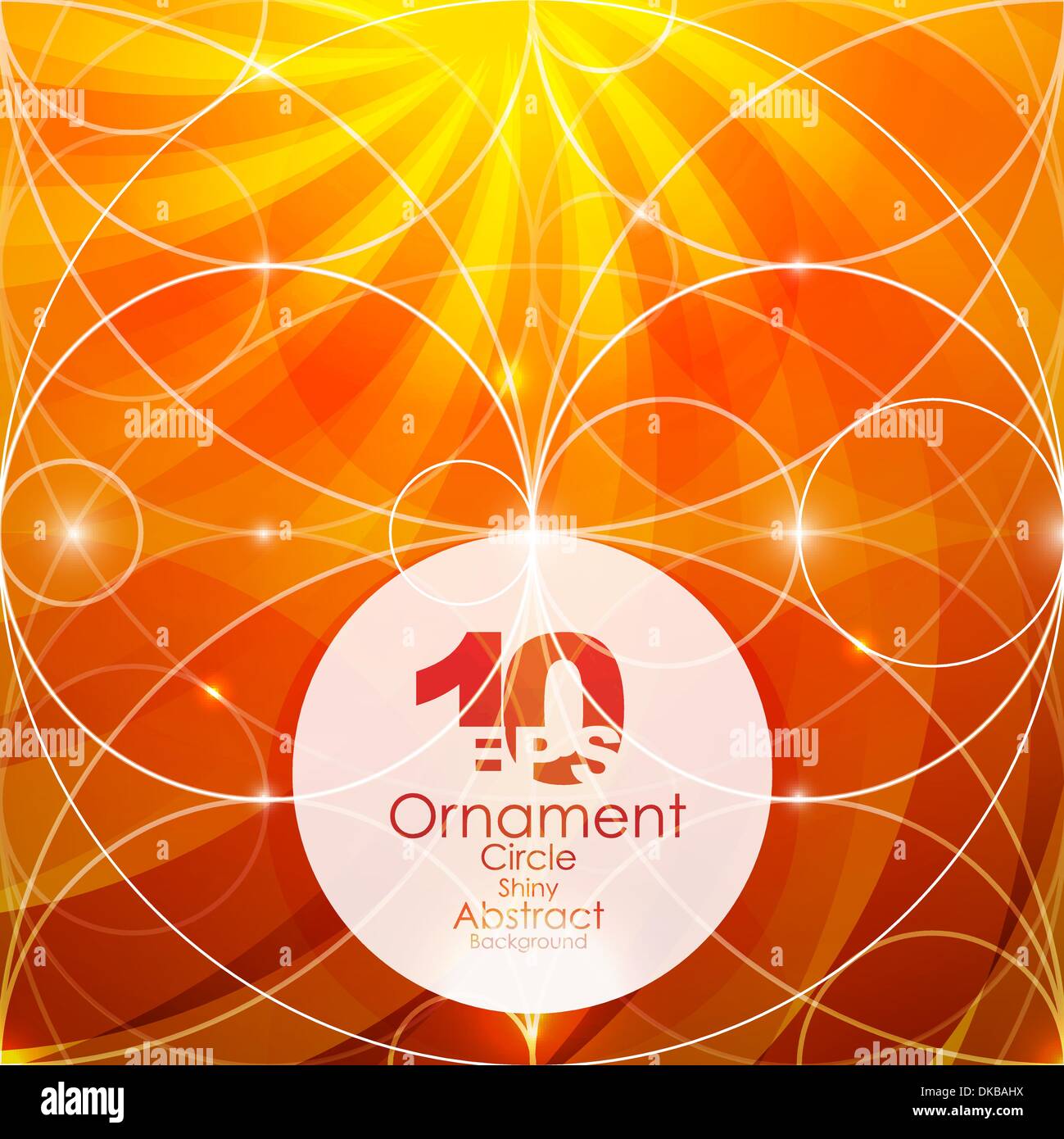 Orange vector shiny abstract backgorund with geometric ornament Stock Vector