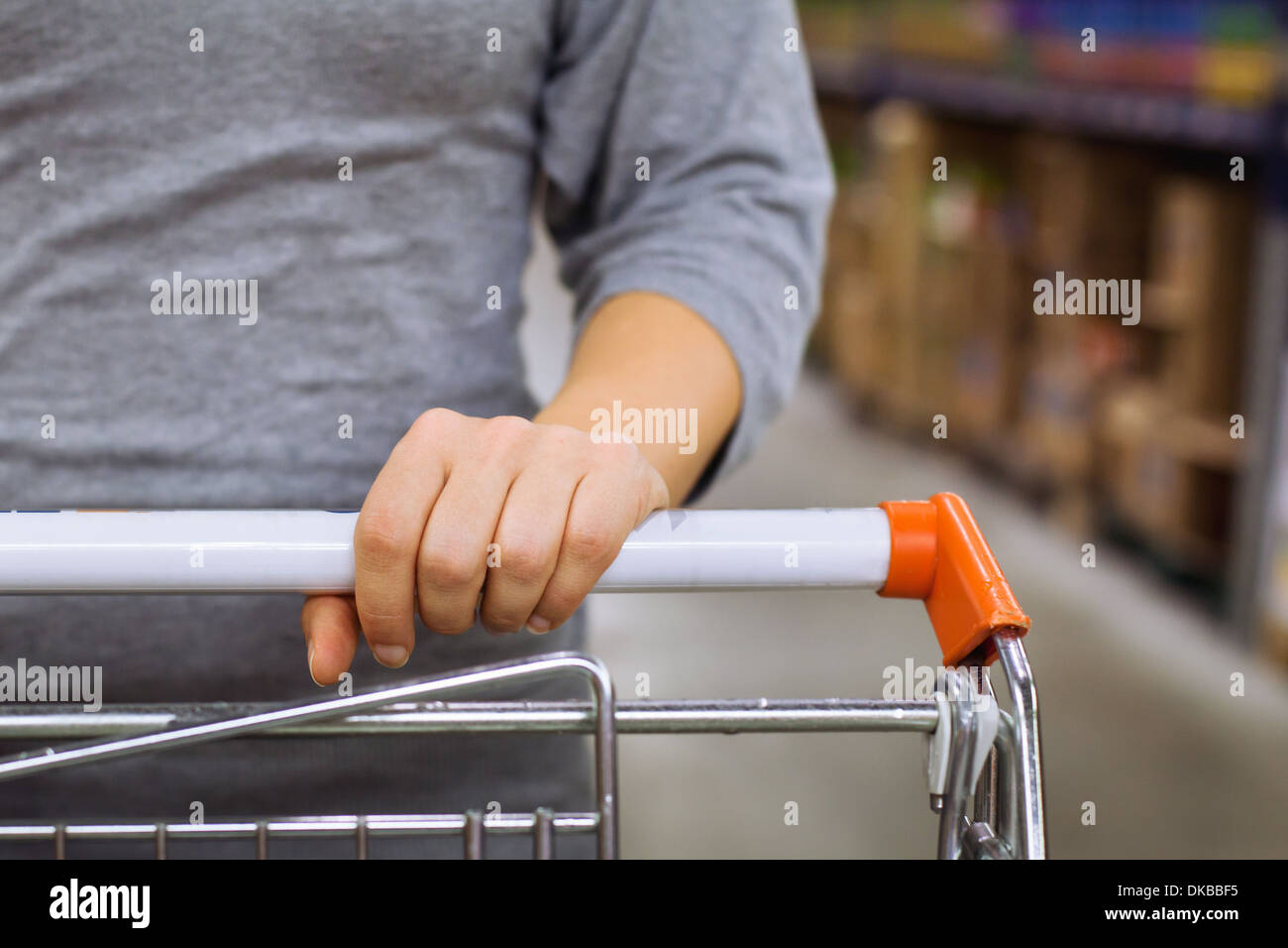 shopping cart in supermarket Stock Photo