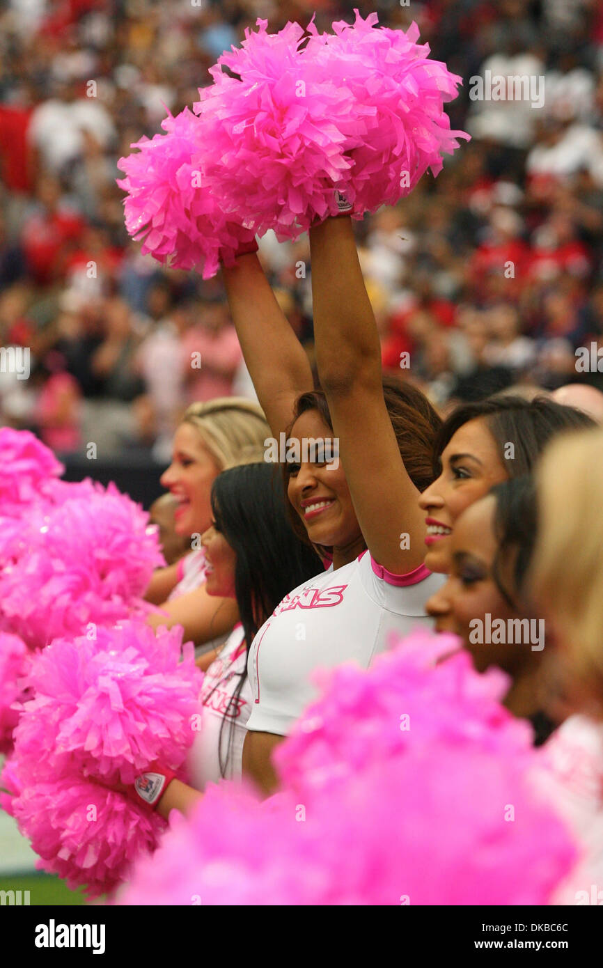 Oct. 2, 2011 - Houston, Texas, U.S - Texans cheerleader performs for the crowd. Houston Texans beat he Pittsburgh Steelers 17-10 at Reliant Stadium in Houston Texas. (Credit Image: © Luis Leyva/Southcreek/ZUMAPRESS.com) Stock Photo