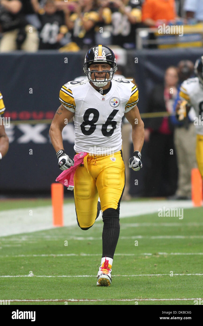 Oct. 2, 2011 - Houston, Texas, U.S - Pittsburgh Steelers wide receiver Hines Ward takes the field to start the game. Houston Texans beat he Pittsburgh Steelers 17-10 at Reliant Stadium in Houston Texas. (Credit Image: © Luis Leyva/Southcreek/ZUMAPRESS.com) Stock Photo