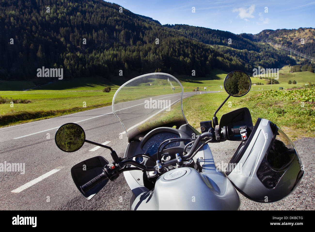 motorcycle trip in mountains Stock Photo