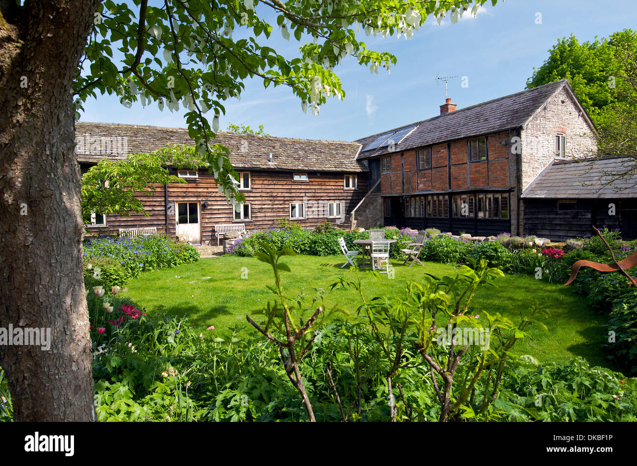 Barn conversions, Herefordshire, UK Stock Photo