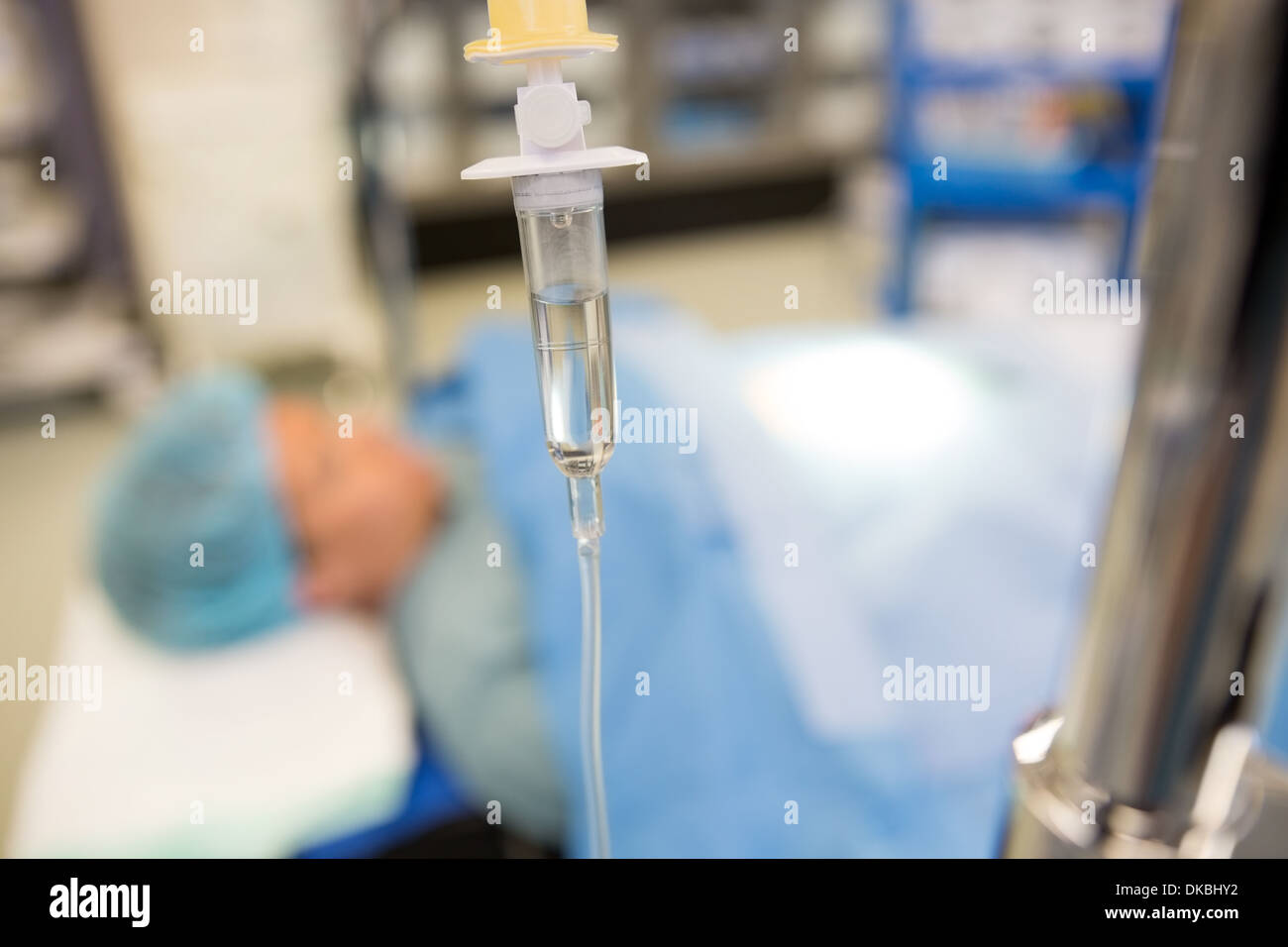 Closeup Of Saline Drip Stock Photo Alamy