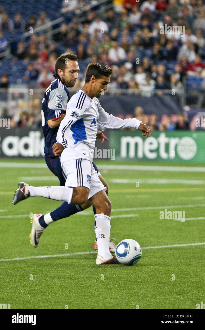 Oct. 8, 2011 - Foxborough, Massachusetts, U.S - San Jose Earthquakes forward Chris Wondolowski (8) scores the first goal in the game against the New England Revolution at Gillette Stadium in Foxborough, Massachusetts.  The Earthquakes lead the Revolution at the half 1 - 0. (Credit Image: © Mark Box/Southcreek/ZUMAPRESS.com) Stock Photo