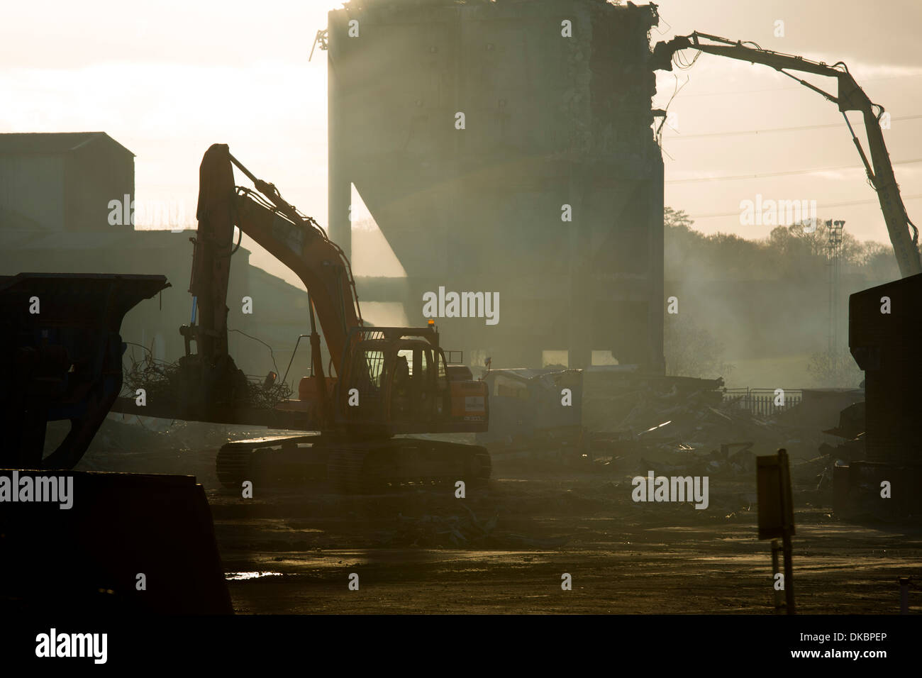 Dawmill Colliery, Arley, near Nuneaton being demolished. Dawmill was