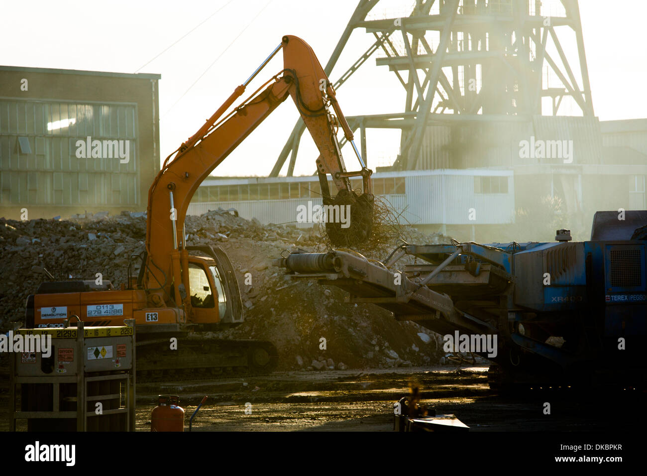 Dawmill Colliery, Arley, near Nuneaton being demolished. Dawmill was