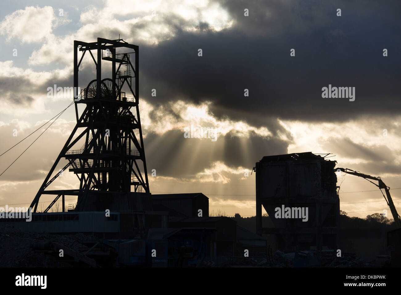 Dawmill Colliery, Arley, near Nuneaton being demolished. Dawmill was