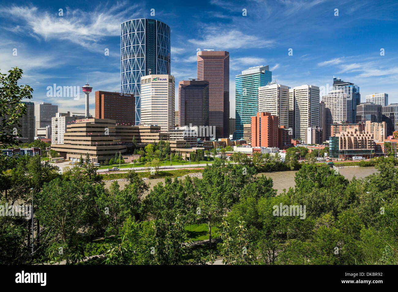 The city skyline of Calgary, Alberta, Canada Stock Photo