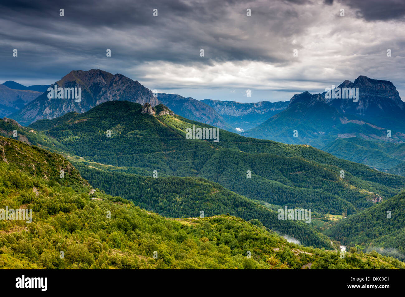 View from Revilla village, Huesca province, Aragon, Spain, Europe. Stock Photo